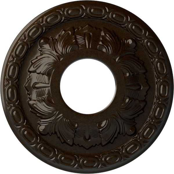 Ekena Millwork Leaf Ceiling Medallion (Fits Canopies up to 4 3/4"), 11 3/8"OD x 3 5/8"ID x 1 1/8"P, Bronze CM11LFBZS - main